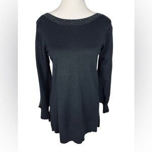 ⭐️ 3/$15 Cable & Gauge Black Embellished Knit Top Size M